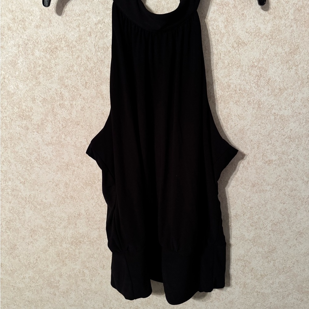 Boston Proper Black Asymmetrical Cut Out Tank Top